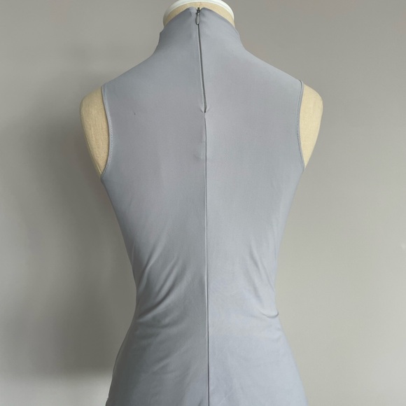 M2057 by Maria Pinto Ruched Sleeveless Gray Top - Picture 3 of 4